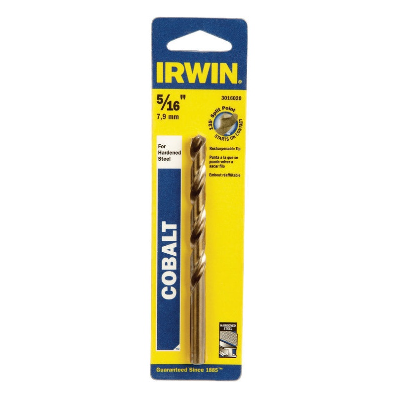 Irwin Cobalt High Speed Steel Straight 5/16 in. Dia. x 4-1/2 in. L Drill Bit 1 pc.