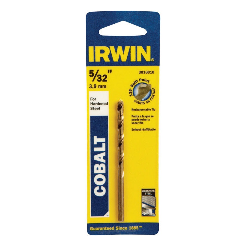 Irwin Cobalt High Speed Steel Straight 5/32 in. Dia. x 3-1/8 in. L Drill Bit 1 pc.