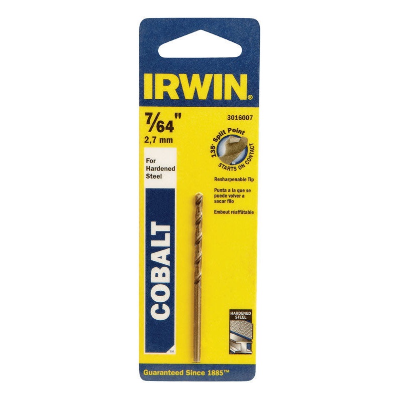 Irwin Cobalt High Speed Steel Straight 7/64 in. Dia. x 2-5/8 in. L Drill Bit 1 pc.