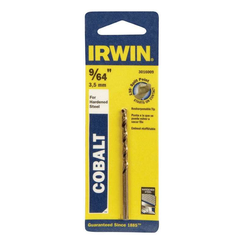 Irwin Cobalt High Speed Steel Straight 9/64 in. Dia. x 2-7/8 in. L Drill Bit 1 pc.