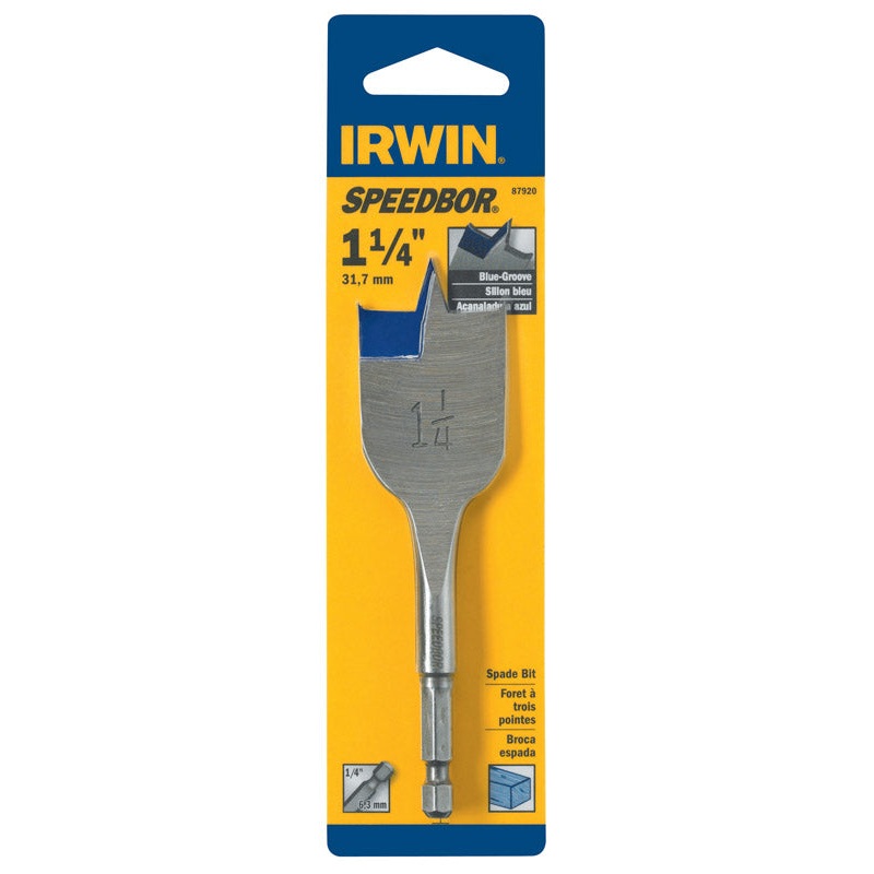 Irwin Speedbor Carbon Steel Hex 1 1/4 in. Dia. Wood Boring Bit 1