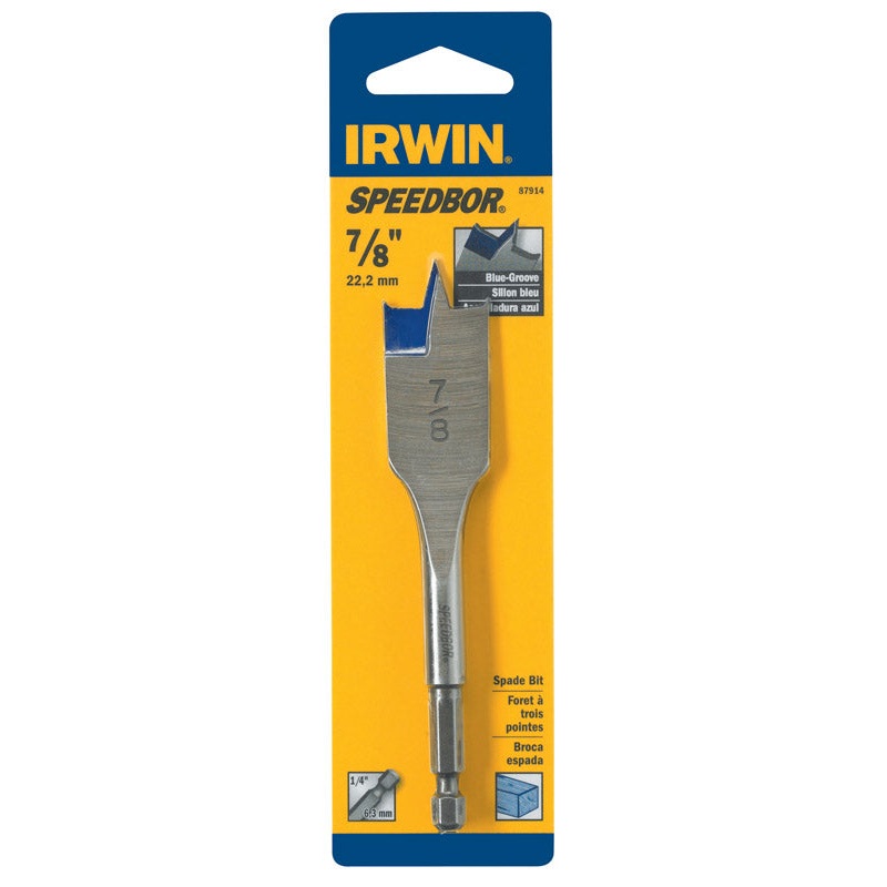 Irwin Speedbor Carbon Steel Hex 7/8 in. Dia. Wood Boring Bit 6
