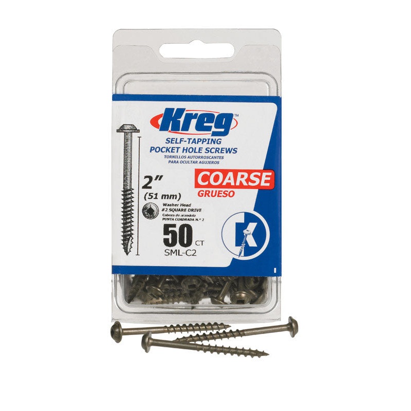 Kreg Washer Pocket-Hole Screw No. 8 x 2 in. L Zinc Steel 50 pk