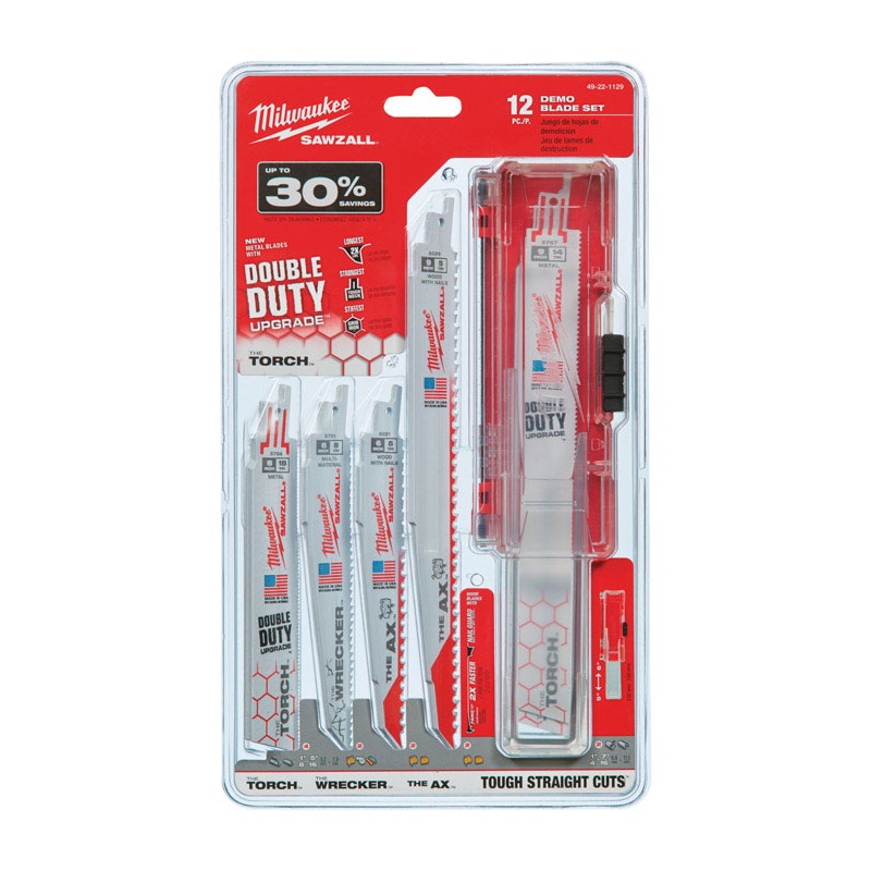 Milwaukee 5-8, 8 and 14 TPI Bi-Metal Sawzall Blade Set 12 pk