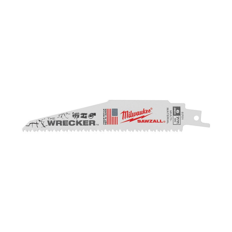 Milwaukee The Wrecker 6 in. L 8 TPI Bi-Metal Sawzall Blade 5 pk