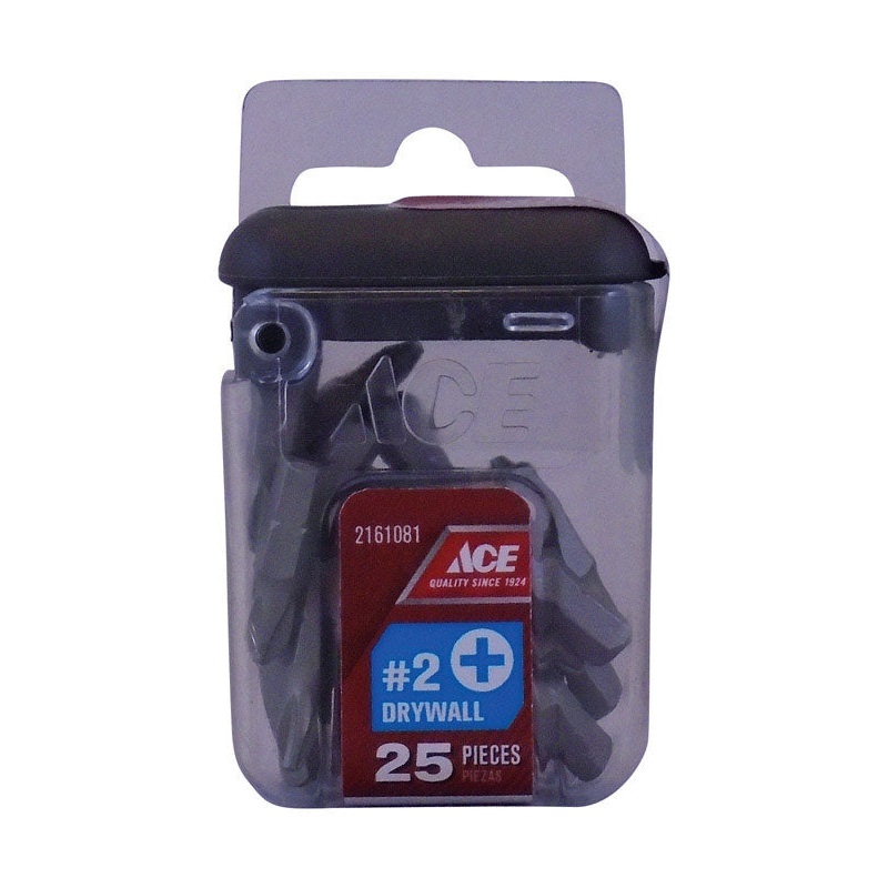 Ace Mibro #2 Phillips Screwdriver Bit 1/4 in. Dia. x 1 in. L 25 pc.