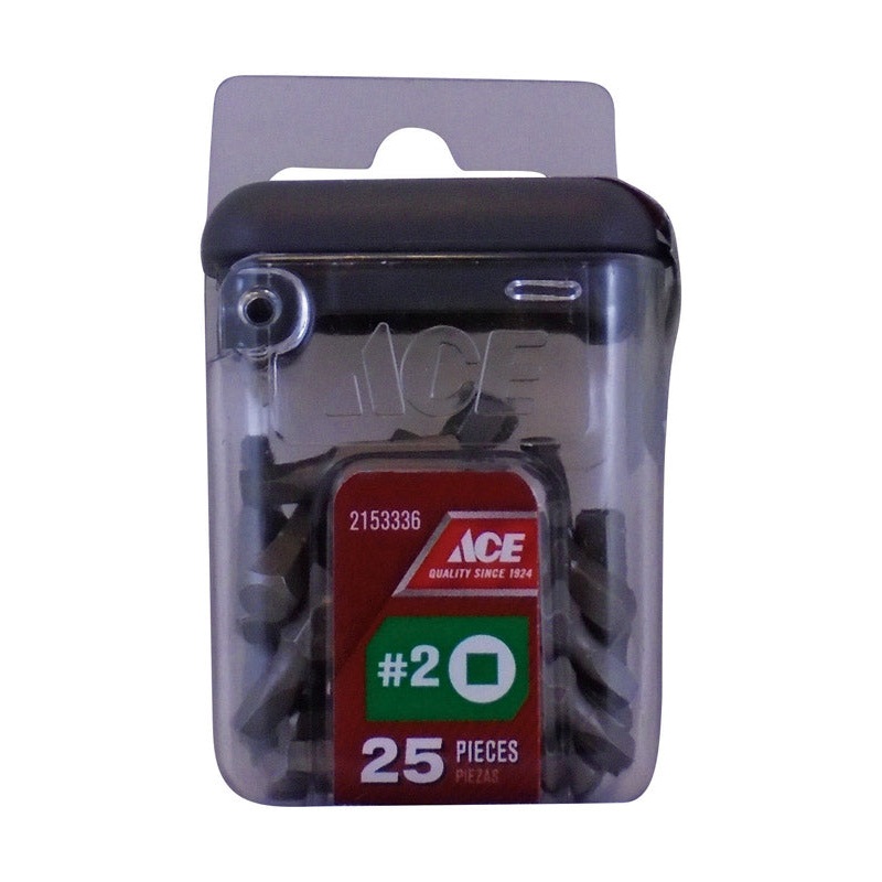 Ace Mibro #2 Square Screwdriver Bit 1/4 in. Dia. x 1 in. L 25 pc.