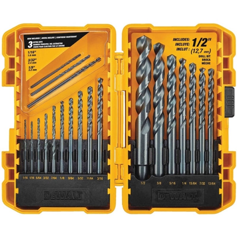 DeWalt High Speed Steel 1/16 in. Dia. Drill Bit Set 20 pc.