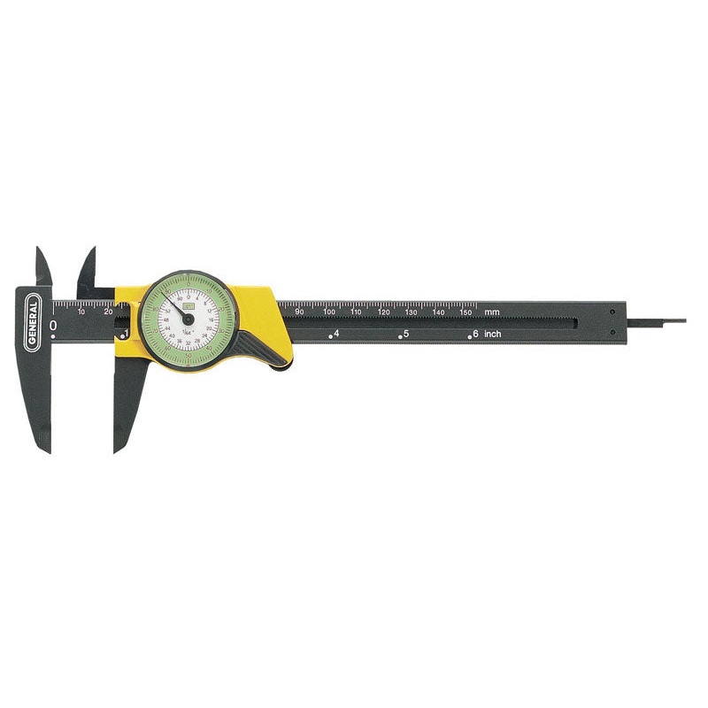 General Tools Dial Caliper 3-1/4 in. W x 6 in. L Plastic