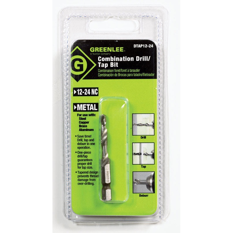 Greenlee High Speed Steel Hex #12 Drill and Tap Bit 1 pc.