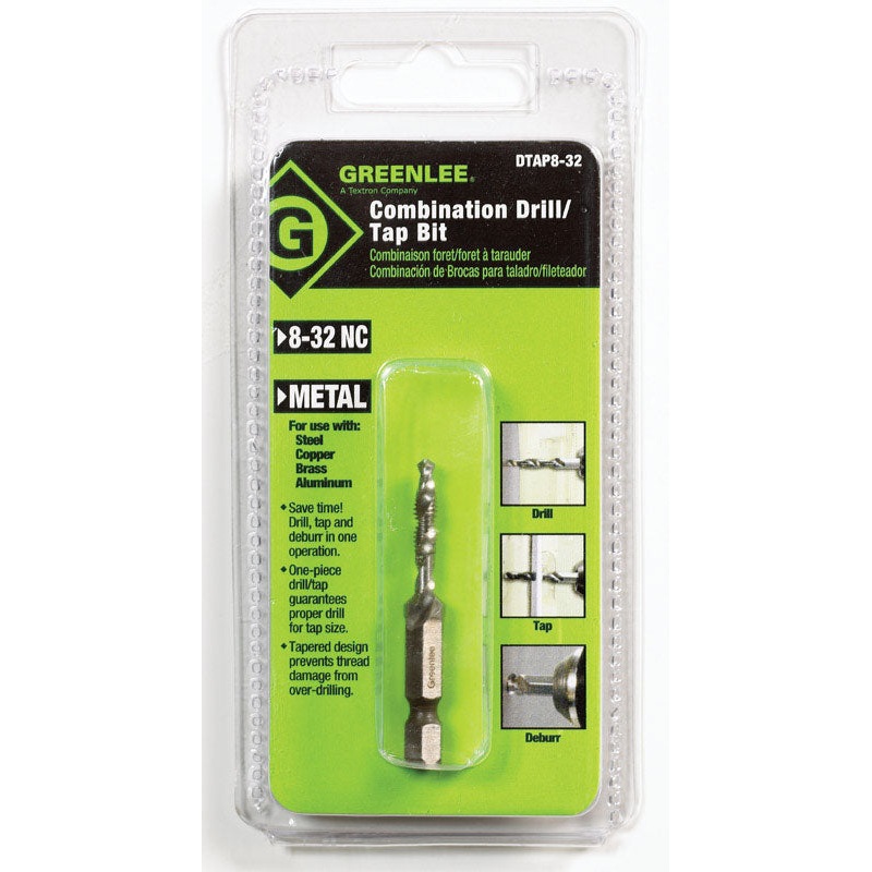 Greenlee High Speed Steel Hex #8 Drill and Tap Bit 1 pc.