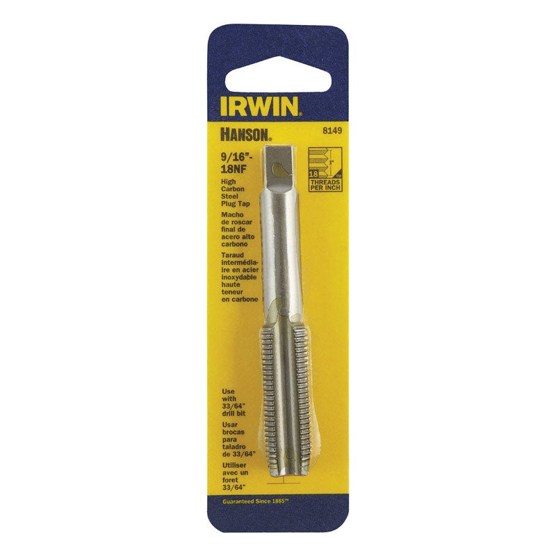 Irwin Hanson High Carbon Steel 9/16 in.-18NF SAE Fraction Tap 1 pc.