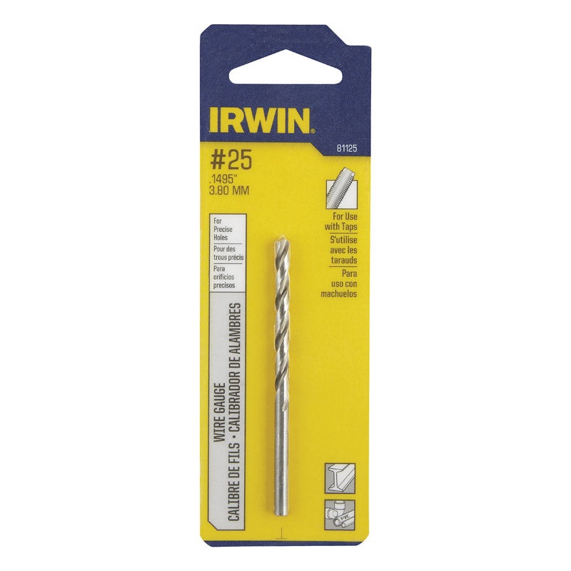 Irwin High Speed Steel Straight No.25 Dia. Wire Gauge Bit 1