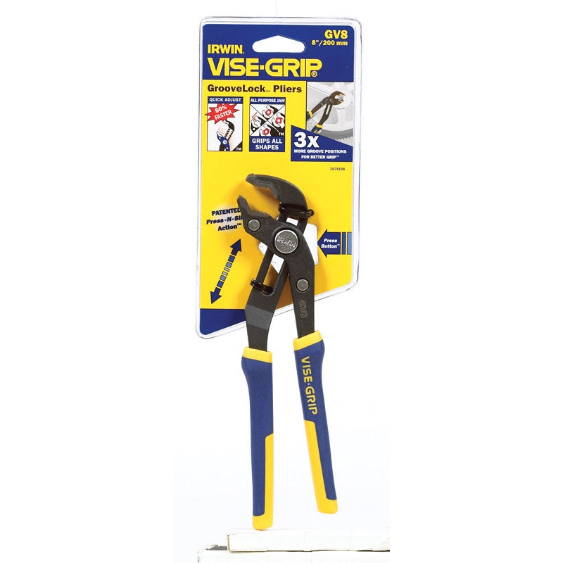 Irwin Vise-Grip 8 in. Alloy Steel Tongue and Groove Pliers Blue/Yellow 1 pk