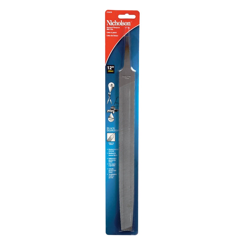 Nicholson Single/Rectangular Mill Bastard Tapered File 12 in. L American