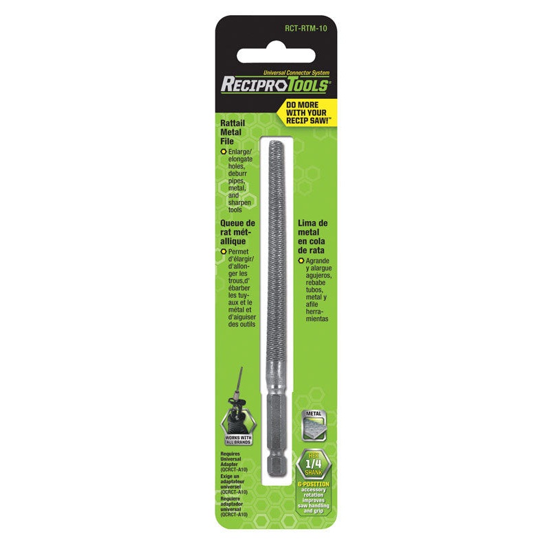 Reciprotools Round Rattail Tapered File 3-1/4 in. L
