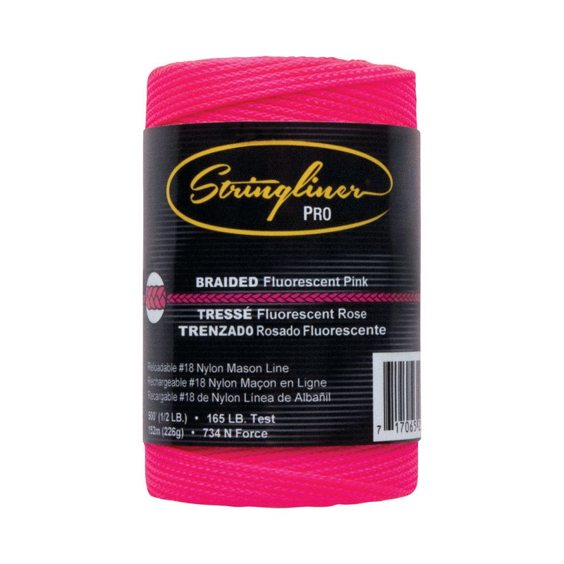 Stringliner Braided Pink Chalk Line Refill 500 ft. L