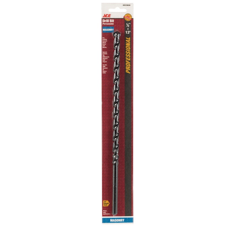 Ace Carbide Reduced Shank 1/2 in. Dia. x 13 in. L Percussion Drill Bit 1 pc.