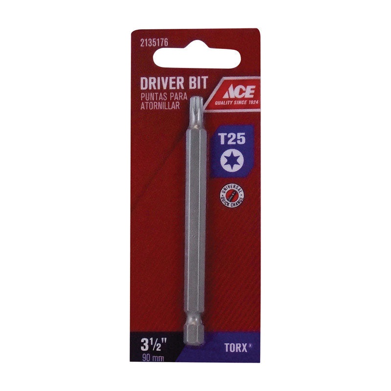Ace T25 Torx Screwdriver Bit 1/4 in. Dia. x 3-1/2 in. L 1 pc.