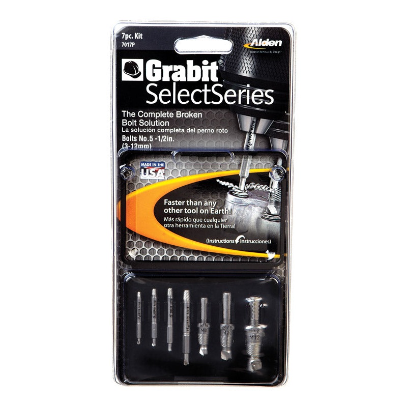 Alden Grabit SelectSeries 7 pc. Multi Size Double Ended Bolt Extractor Set