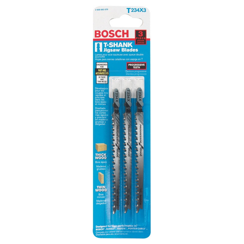 Bosch Metal T-Shank 4-1/2 in. L Jig Saw Blade 8-12 TPI 3 pk