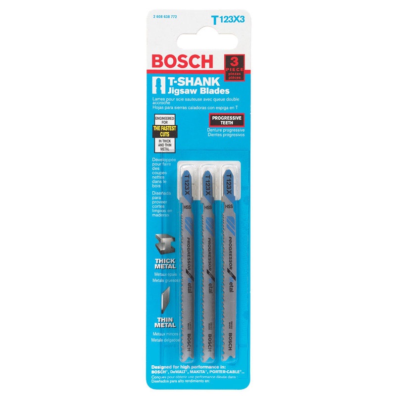 Bosch Metal T-Shank 4 in. L Jig Saw Blade 10-24 TPI 3 pk