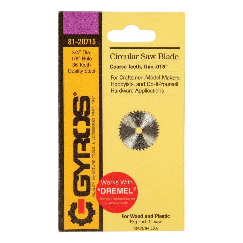 Gyros 3/4 in. in. Dia. 36 teeth Steel Circular Saw Blade For Wood and Plastic