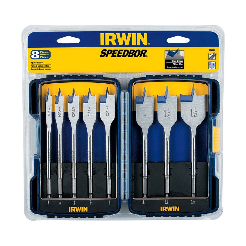 Irwin Speedbor Carbon Steel Hex Multi Size Dia. Wood Boring Bit 8 pc.