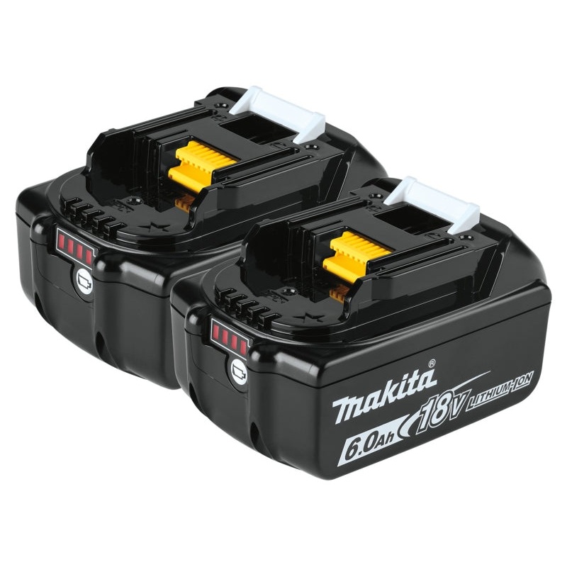 Makita BL1860B-2 Battery, 18 V Battery, 6 Ah, 55 min Charging