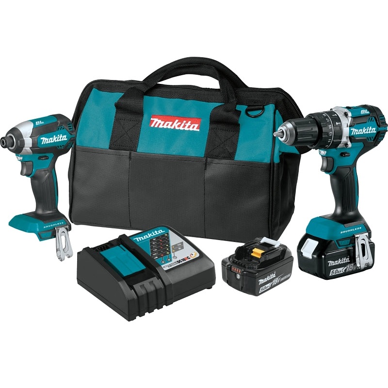 Makita XT269T Combination Tool Kit, Battery Included, 5 Ah, 18 V, 2-Tools, 2/PK