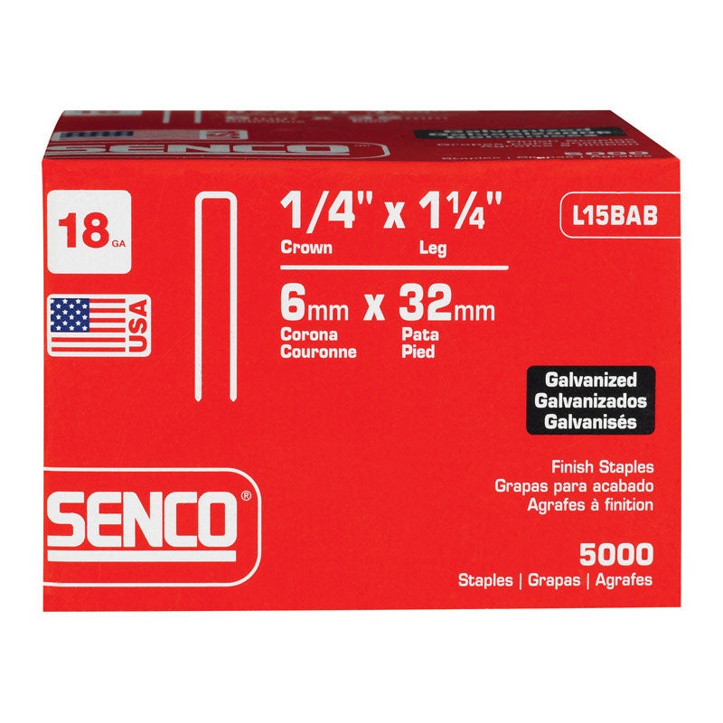 Senco 1/4-inch Narrow Finish Staples Gray 1-1/4 in. L