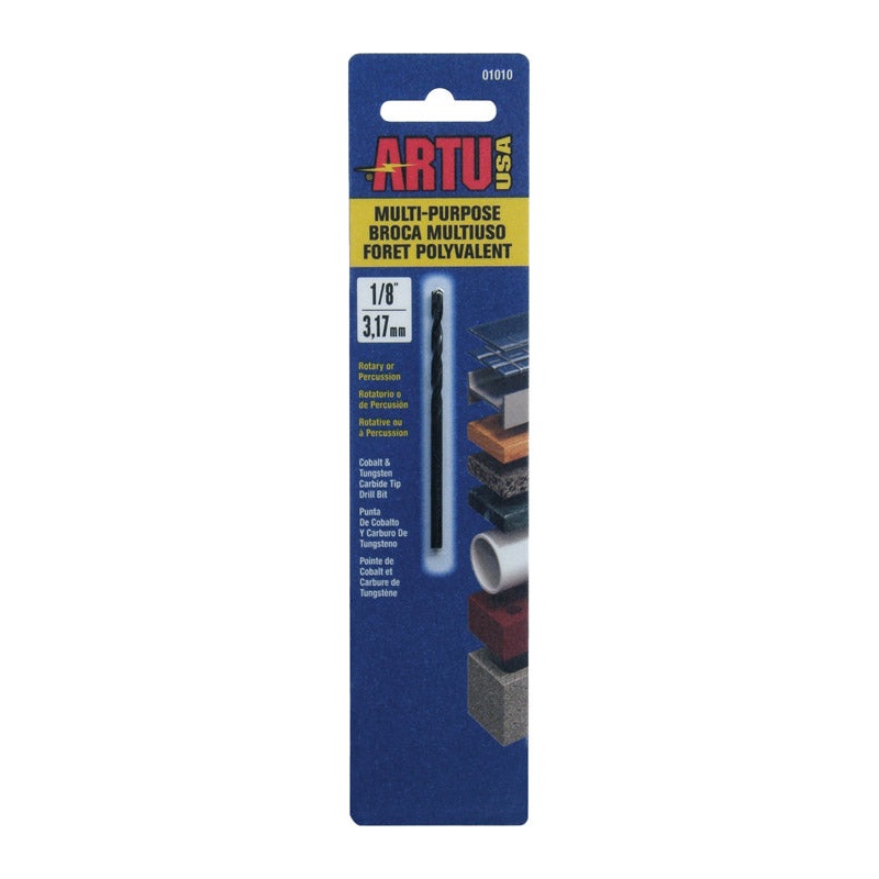 ARTU Carbide Tipped Straight Shank 1/8 in. Dia. x 2-5/8 in. L Drill Bit 1 pc.