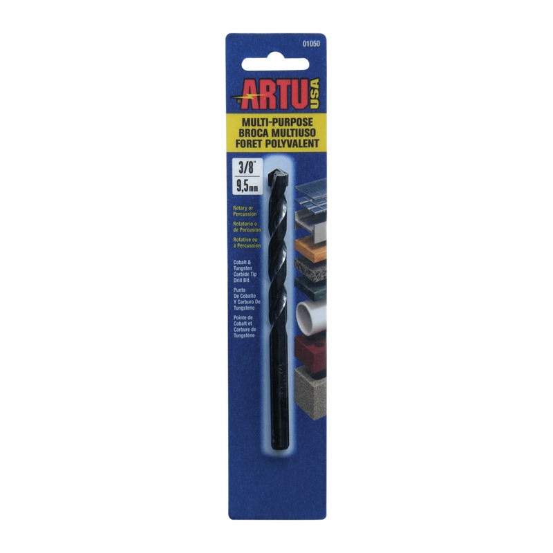ARTU Carbide Tipped Straight Shank 3/8 in. Dia. x 5-1/4 in. L Drill Bit 1 pc.