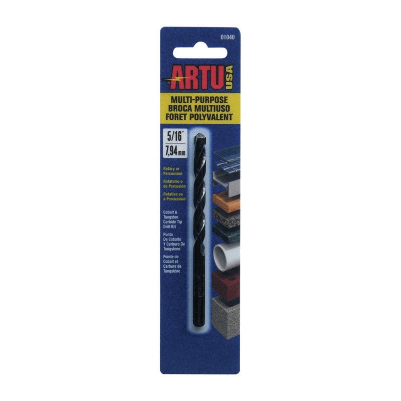 ARTU Carbide Tipped Straight Shank 5/16 in. Dia. x 4-1/2 in. L Drill Bit 1 pc.