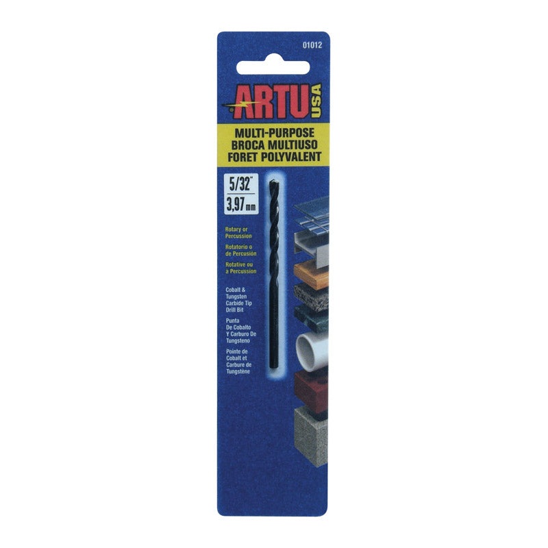 ARTU Carbide Tipped Straight Shank 5/32 in. Dia. x 3-1/8 in. L Drill Bit 1 pc.