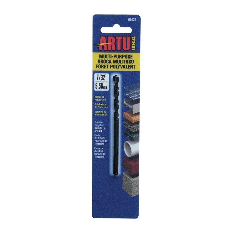 ARTU Carbide Tipped Straight Shank 7/32 in. Dia. x 3-3/4 in. L Drill Bit 1 pc.