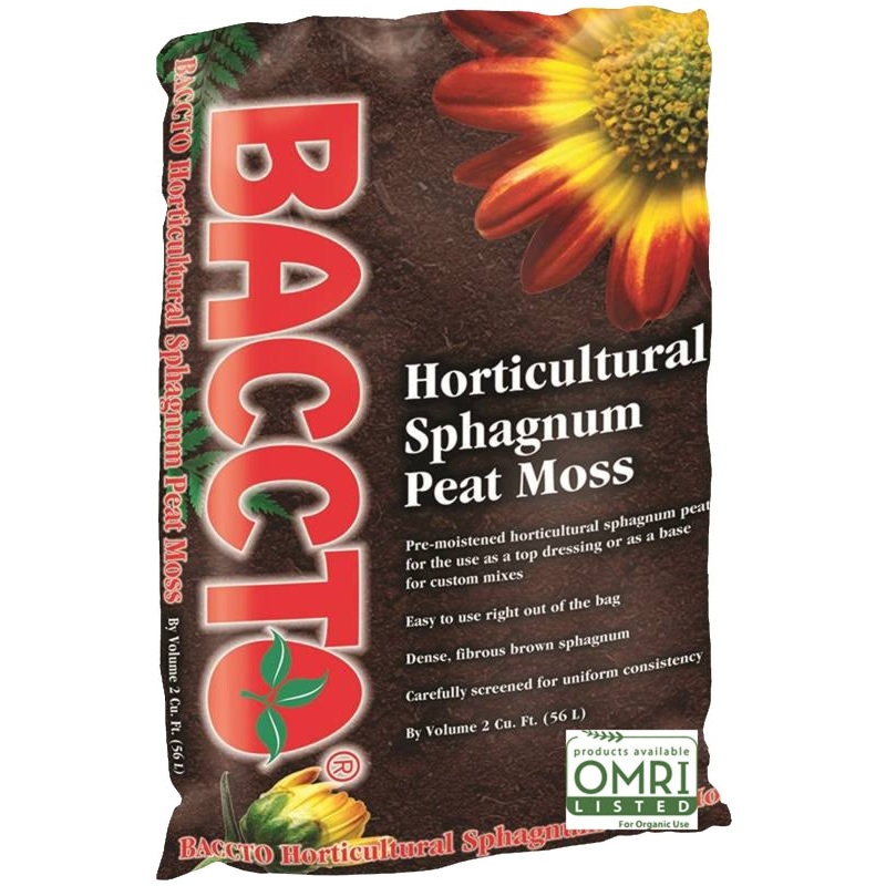 Baccto 1532P Sphagnum Peat Moss, Solid, Dark Brown/Light Brown, Faint Soil, Bag