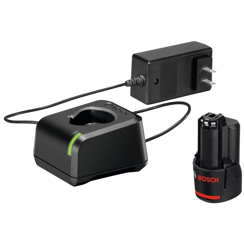 Bosch GXS12V-01N12 Battery and Charger Starter Kit, 12 V Battery, 2 Ah, 1 hr Charging