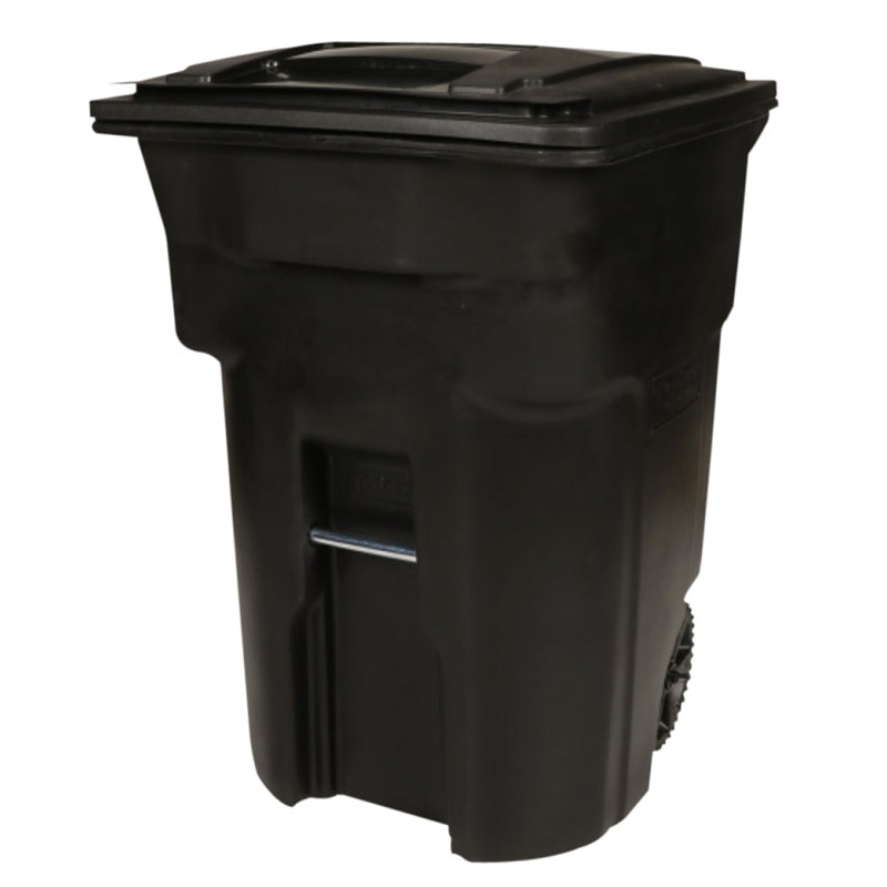 CAN TRASH TWO WHEEL BLACK 96GA