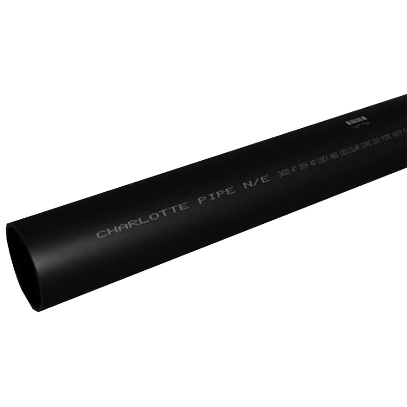 Charlotte Pipe ABS Plus APA 17300 0600 Pipe, 3 in, 10 ft L, DWV, SCH 40 Schedule, ABS, Black