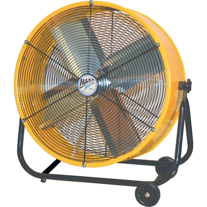 MaxxAir BF24TF Tilt Fan, 120 V, 2-Speed, 1750 to 3200 cfm Air, Yellow