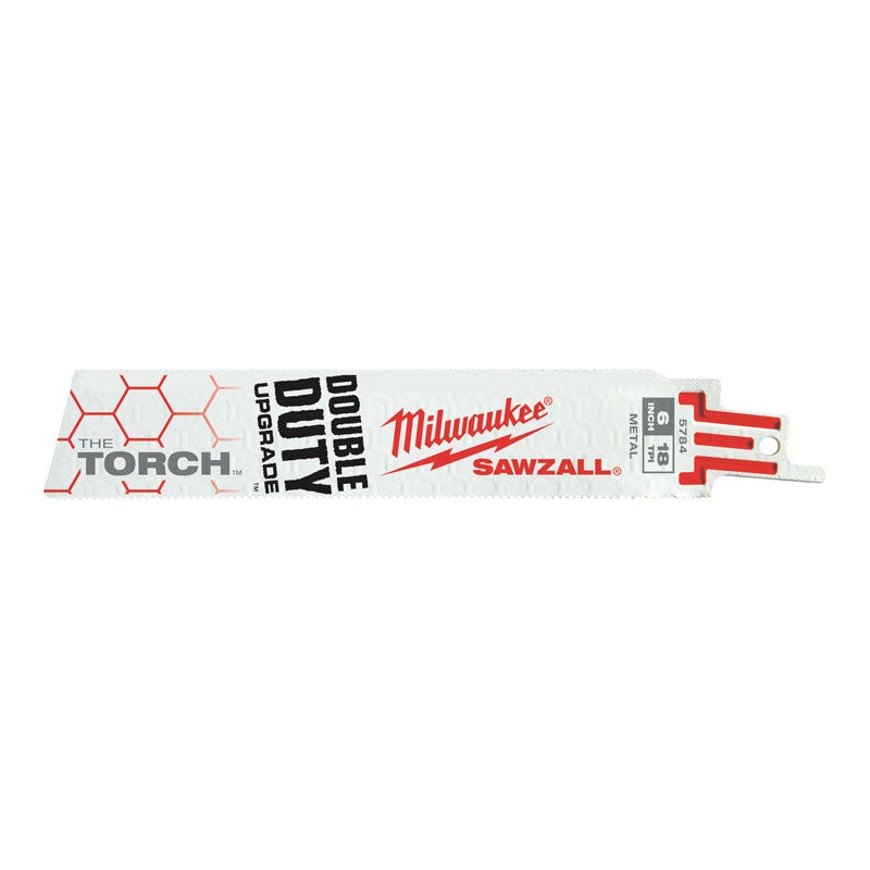Milwaukee The Torch 6 in. L 18 TPI Bi-Metal Sawzall Blade 5 pk