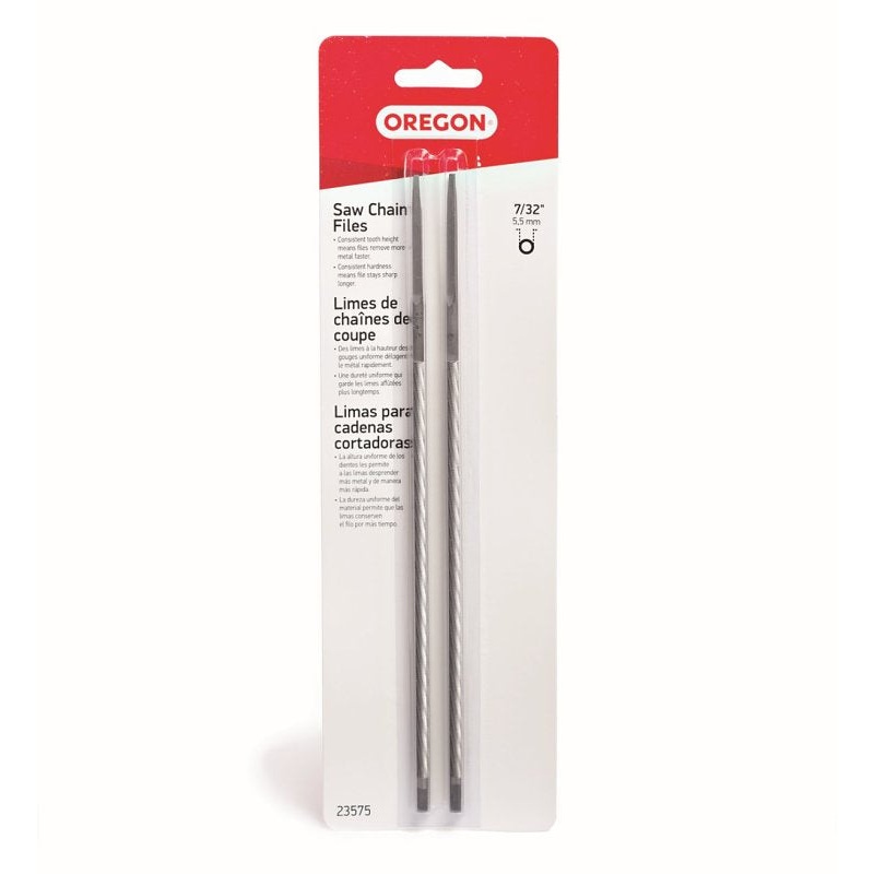 Oregon 23575 Chainsaw File, Double Cut, 7/32 in Dia Dimensions, Round, Steel, 2/PK