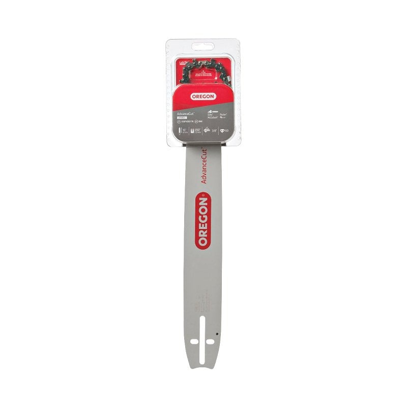 Oregon AdvanceCut 27851 Series Bar and Chain Combo, Small Bar Nose Radius, 60-Drive Link, 72V Chain, 3/8 in TPI/Pitch