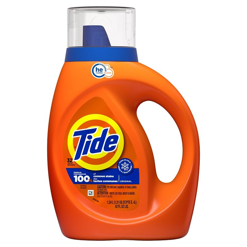 Tide 80762760 High-Efficiency Laundry Detergent, 42 fl-oz, Bottle, Liquid, Original, Pack of 6