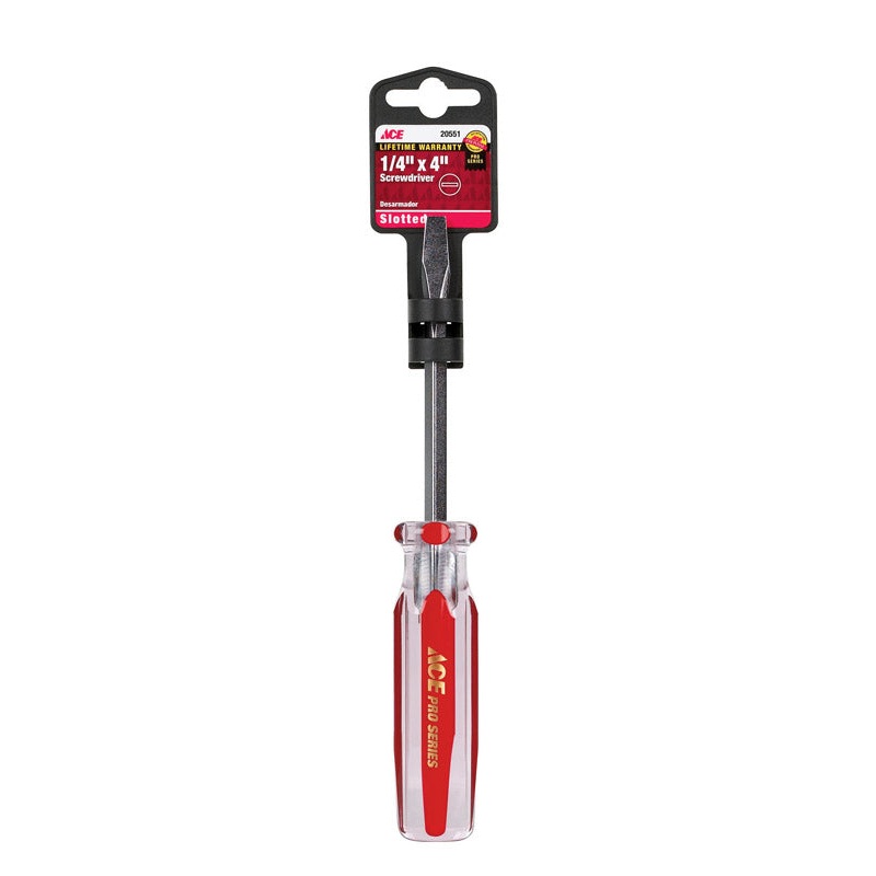 Ace 1/4 in. Slotted Screwdriver 4 in. L