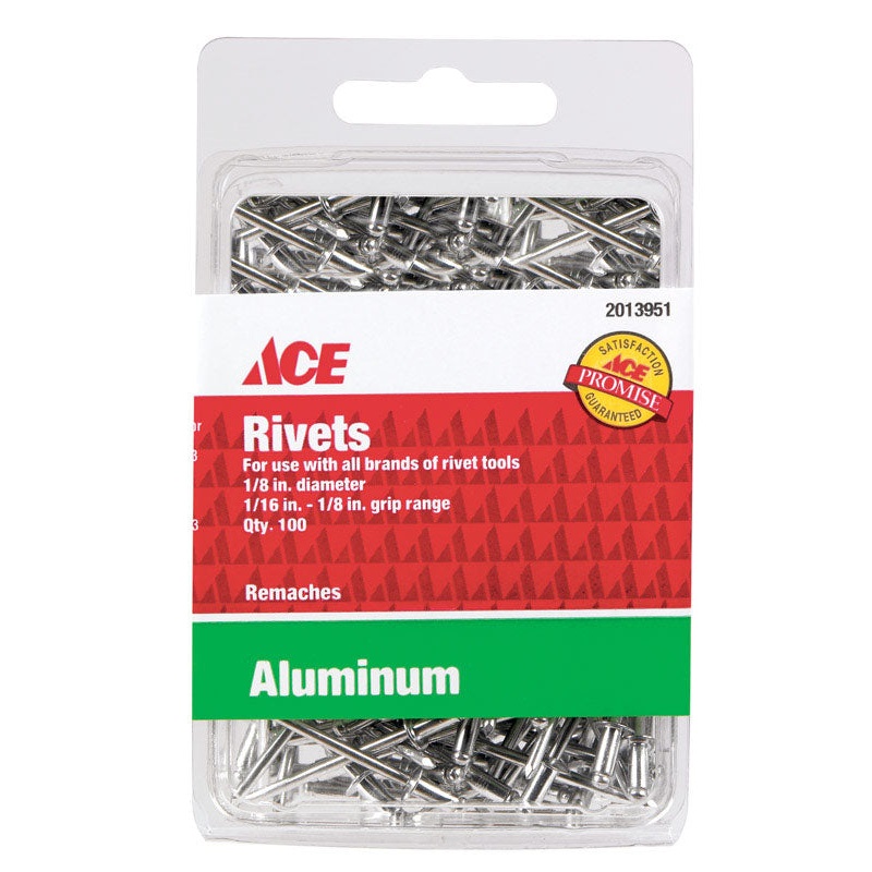 Ace 1/8 in. Dia. x 1/8 in. Aluminum Rivets 100 pk