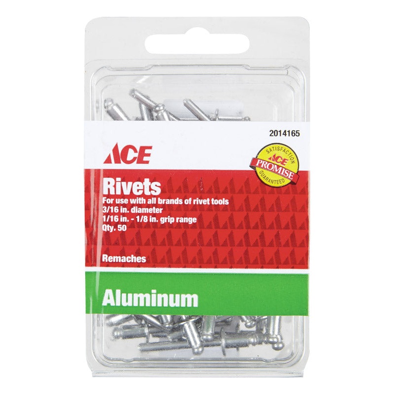 Ace 3/16 in. Dia. x 1/8 in. Aluminum Rivets 50 pk