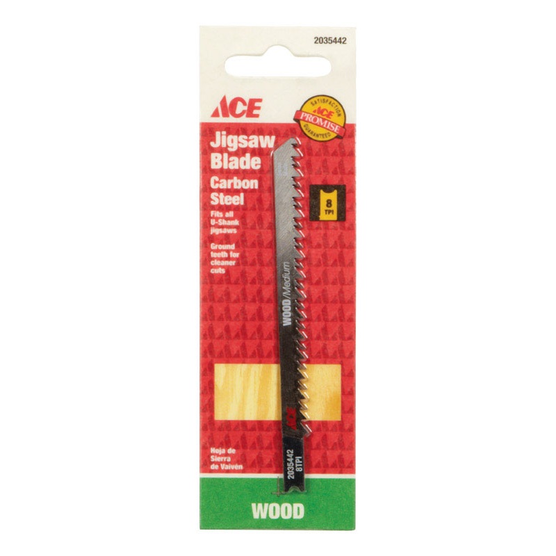 Ace Carbon Steel U-Shank 4-1/8 in. L Jig Saw Blade 8 TPI