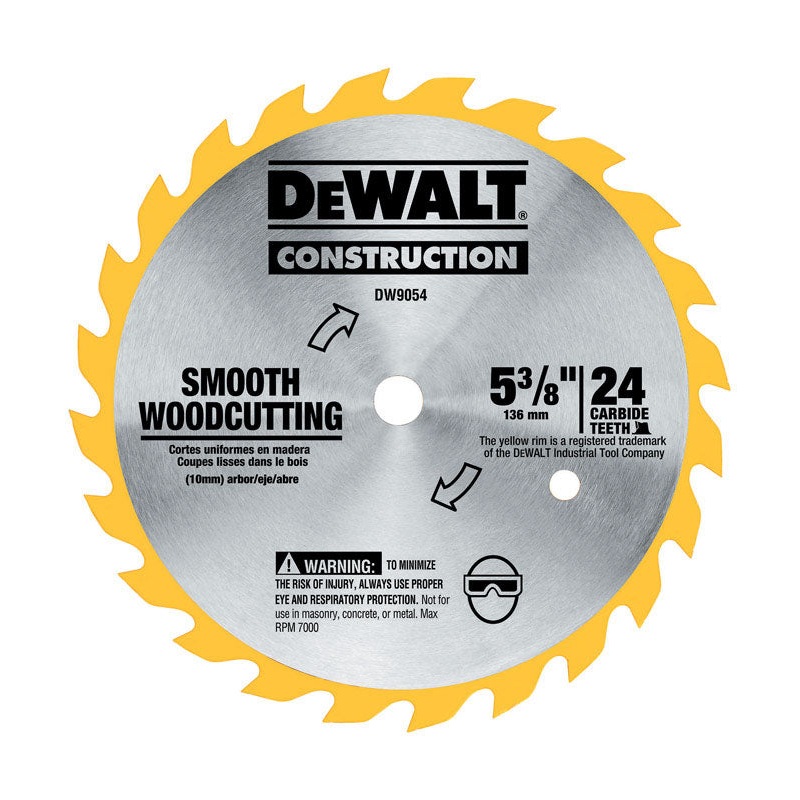 DeWalt 5-3/8 in. Dia. 24 teeth Carbide Tip Circular Saw Blade For Framing